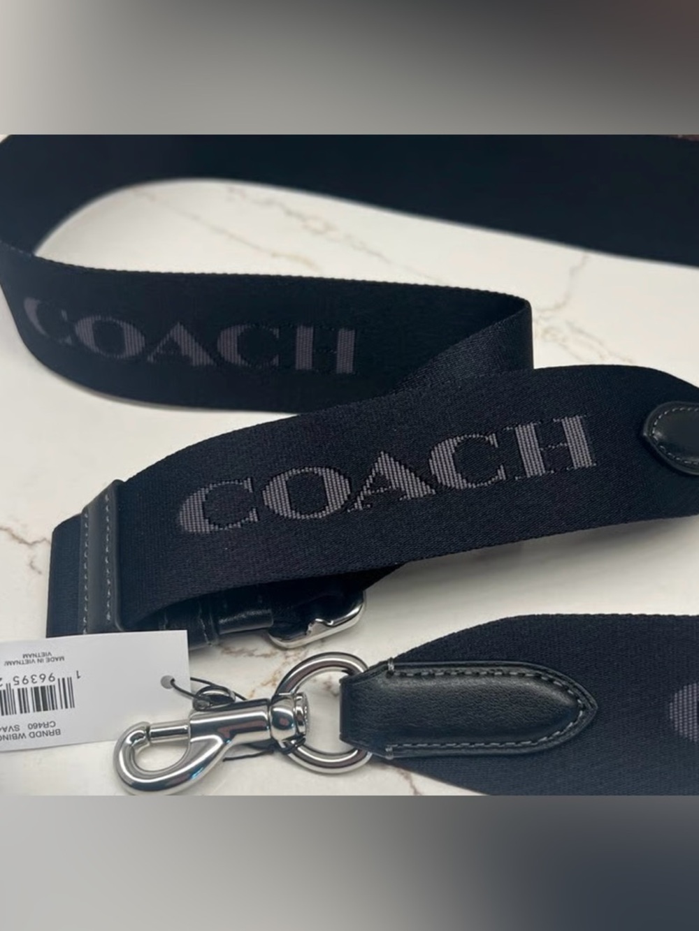COACH Black Signature Webbing Shoulder Strap NEW with tags
